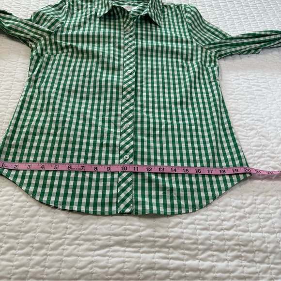 1901 Green and White Gingham Formal Button Down Shirt - Picture 6 of 13